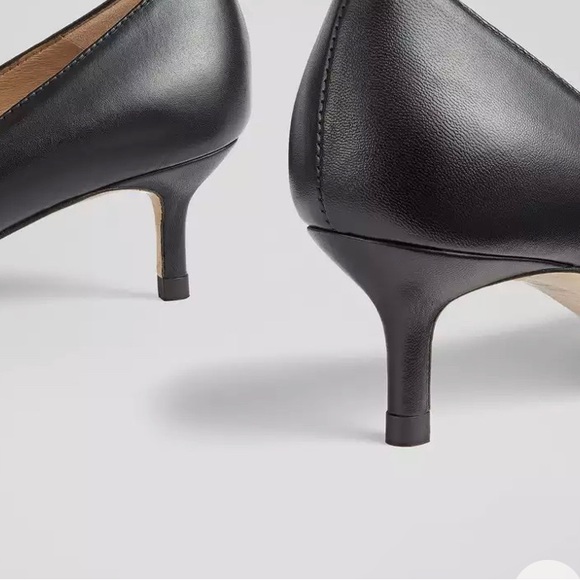 LK Bennett London Audrey Black Leather Kitten Heel Courts Size 6 - Picture 3 of 15